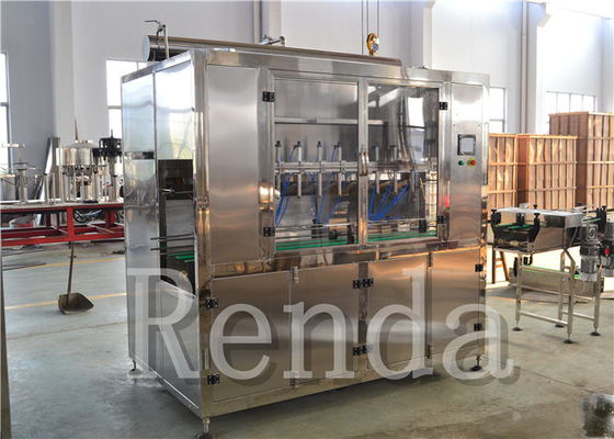 Pneumatic Bottled Edible Oil Filling Machines Sealing 0.55 - 0.8MPa 1 Year Warranty